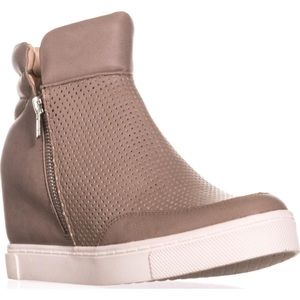 Steve Madden Linqsp wedge sneakers grey / tan 8